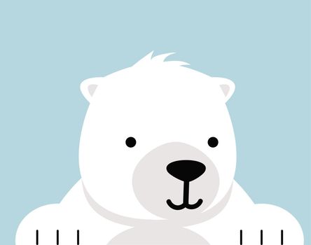 Cute polar bear cartoon vector
