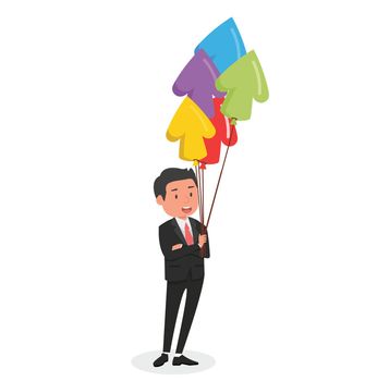 character design  businessman with balloon