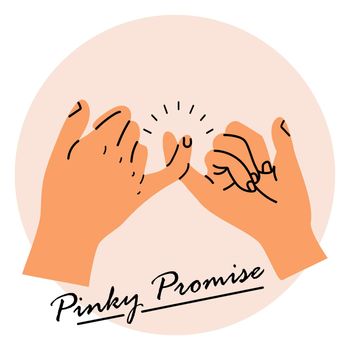 Hand drawn promise hands gesturing 