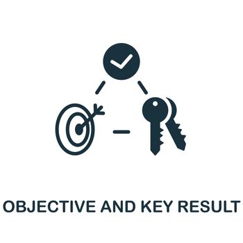 Objective And Key Result icon. Monochrome sign from digital transformation collection. Creative Objective And Key Result icon illustration for web design, infographics and more