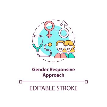 Gender responsive approach concept icon