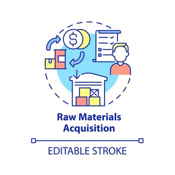 Raw materials acquisition concept icon