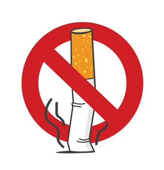  Cigarette butt No Smoking Sign