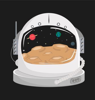 Astronaut Space helmet  Concept with galaxy