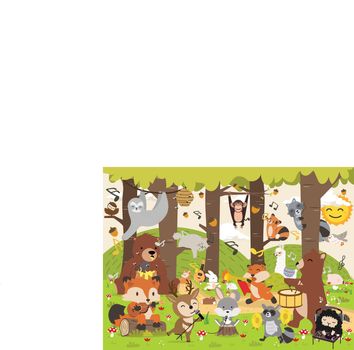 Cute woodland forest animals cartoon character 