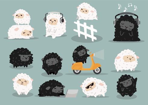 Cute  sheeps different cartoon  collection