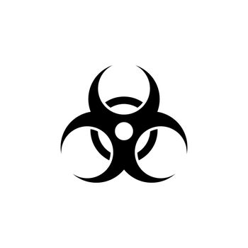Biological Hazard, Biohazard Flat Vector Icon