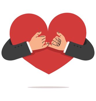 business man Promise  with heart vector