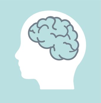 Brain in the human head think design