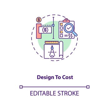 Design to cost concept icon