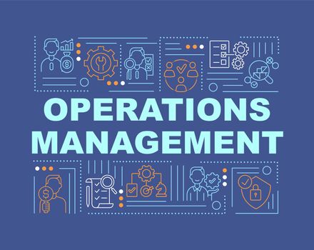 Operations management navy word concepts banner