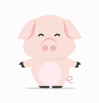 adorable little baby pig  vector