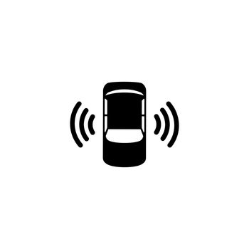 Car Assistant and Traffic Monitoring System Flat Vector Icon