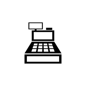 Cash Register Machine Flat Vector Icon