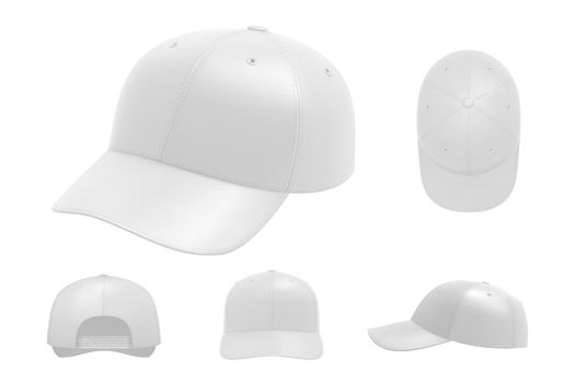 White cap mockup set collection