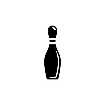 Bowling Game Pin Flat Vector Icon