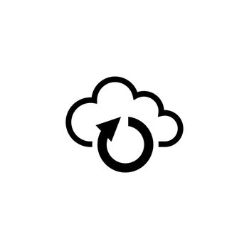 Cloud Sync Flat Vector Icon