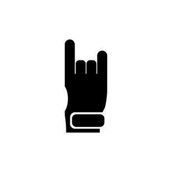 Rock and Roll Heavy Metal. Hand Horns Flat Vector Icon
