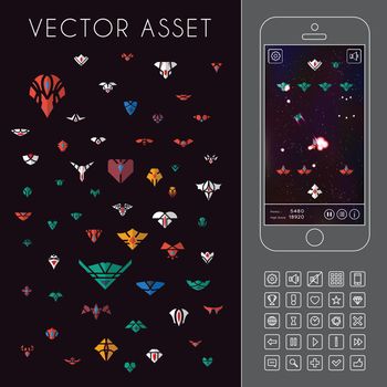 Space Arcade Game. Vector Asset