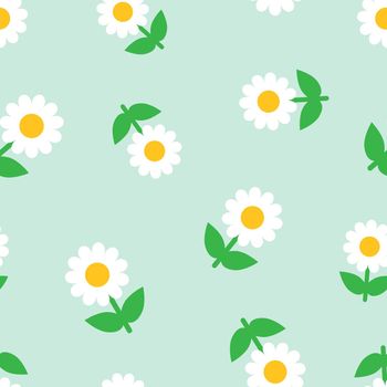 Chamomile flower icon seamless pattern background. Business concept vector illustration. Daisy camomile symbol pattern.