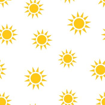 Sun icon seamless pattern background. Business concept vector illustration. Summer sunshine symbol pattern.
