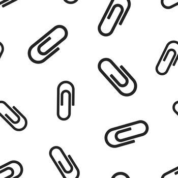Paper clip attachment icon seamless pattern background. Business concept vector illustration. Paperclip symbol pattern.