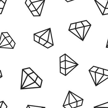 Diamond jewel gem icon seamless pattern background. Business concept vector illustration. Jewelry brilliant gemstone symbol pattern.