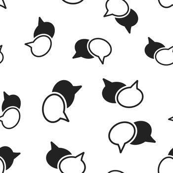 Speech bubble icon seamless pattern background. Business concept vector illustration. Discussion dialog symbol pattern.