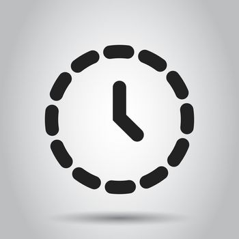 Clock time icon in flat style. Vector illustration. Business concept clock timer pictogram.