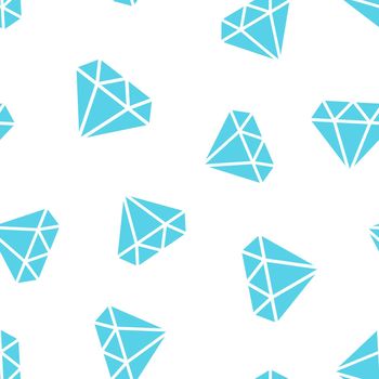 Diamond jewel gem icon seamless pattern background. Business concept vector illustration. Jewelry brilliant symbol pattern.