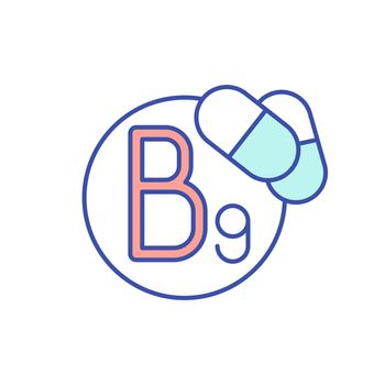 B9 vitamin RGB color icon