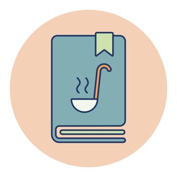 Cookbook or cookery book vector icon. Recipe book