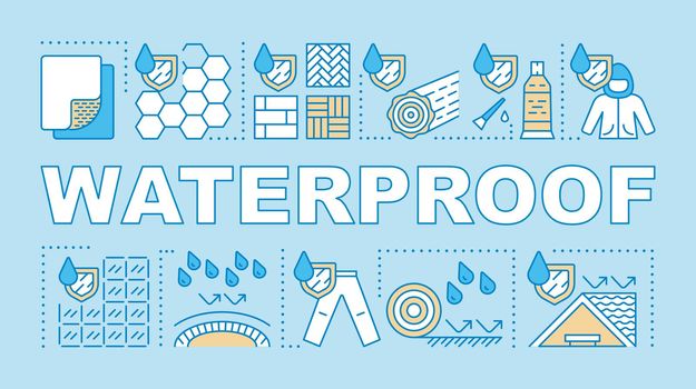 Waterproof materials word concepts banner