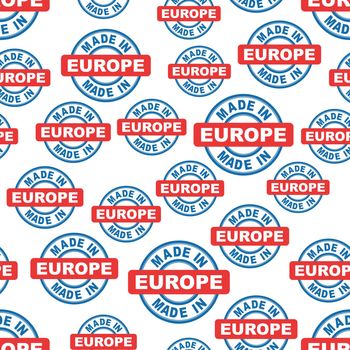 Made in Europe seamless pattern background icon. Flat vector illustration. Europe sign symbol pattern.