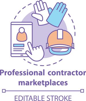 Professional contractor marketplaces concept icon