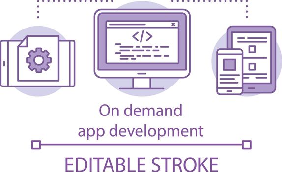 On demand app development concept icon