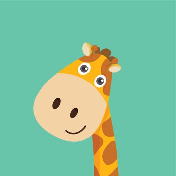 Little cute cartoon animal giraffe
