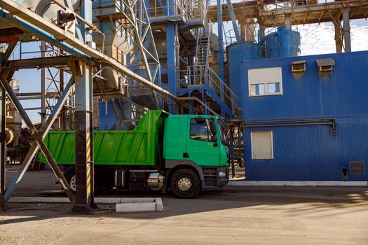 Industrial facilities and truck outdoors at plant