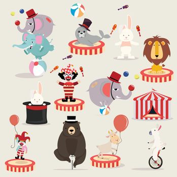 Lovely circus characters festival set
