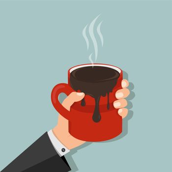 hand hold mug of hot chocolate