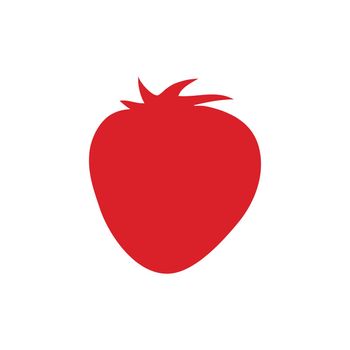 Strawberry icon in flat style.