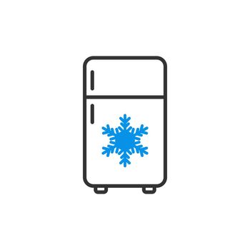 Fridge refrigerator icon in flat style. Freezer container vector illustration on white isolated background. Fridge business concept.