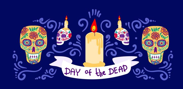 Day of the dead vector illustration. Dia de los muertos.