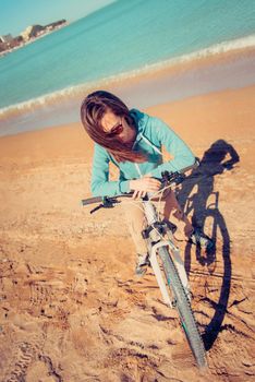 Cycling on beach