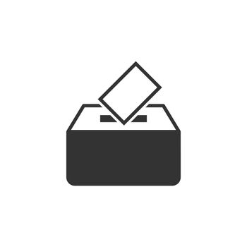 Election voter box icon in flat style. Ballot suggestion vector illustration on white isolated background. Election vote business concept.