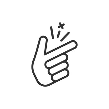 Finger snap icon in flat style. Fingers expression vector illustration on white isolated background. Snap gesture business concept.