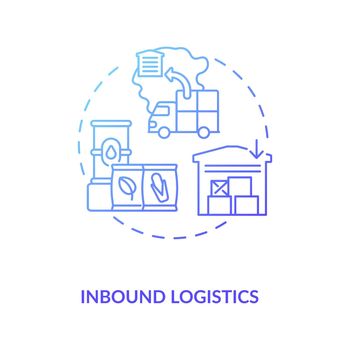Inbound logistics concept icon