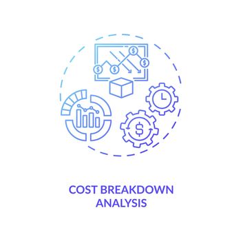 Cost breakdown analysis concept icon