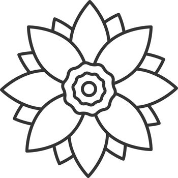 Lotus flower linear icon