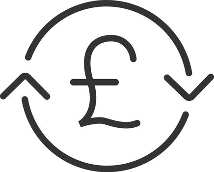 Great Britain pound exchange linear icon